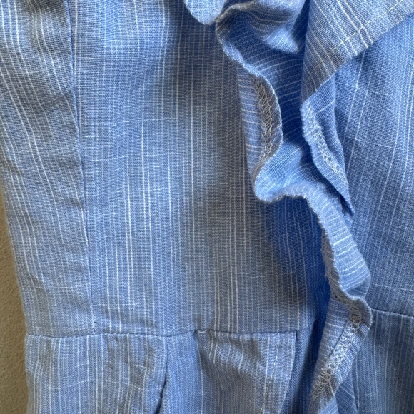 Simple Light Blue Ruffle Mini Dress - Picture 3 of 5